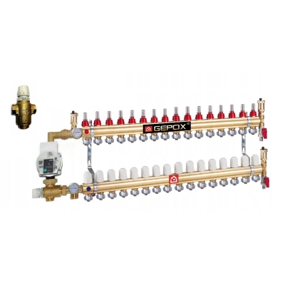 Rozdzielacz 16 z Grupą Pompową WILO do Podłogówki ATM566